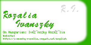 rozalia ivanszky business card